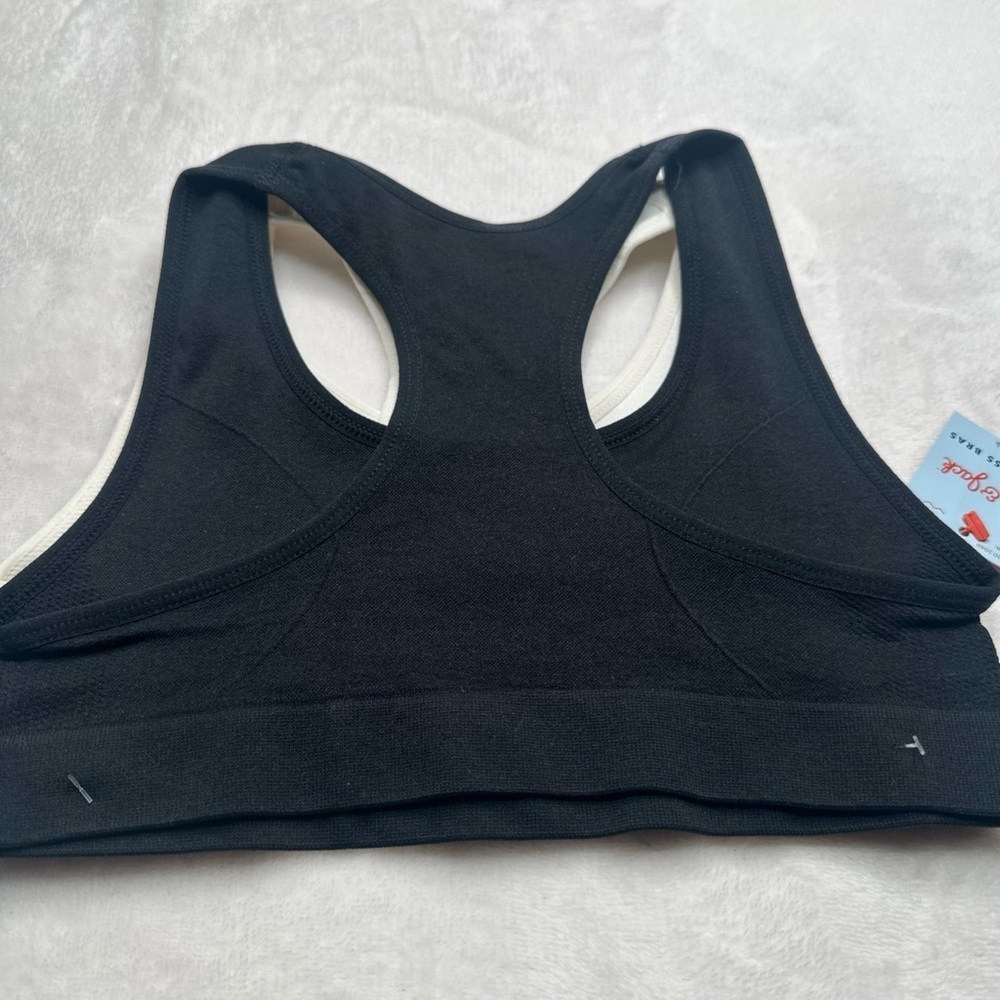Cat & Jack Girls Sport bra seamless Pullover Black & white 2pk Size S - Picture 9 of 12